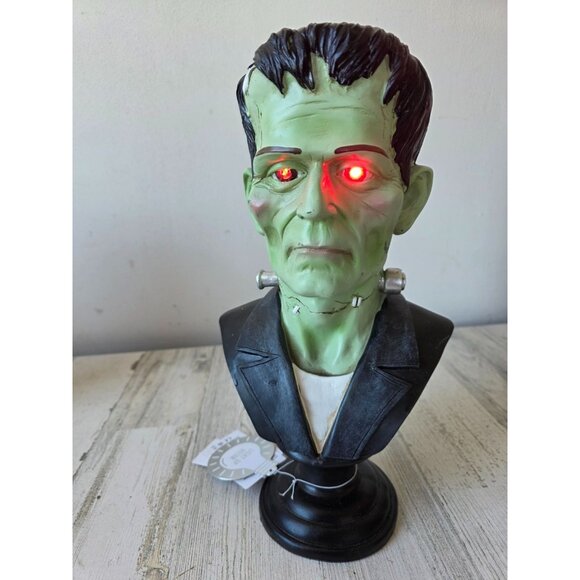 Light up Frankenstein bust statue figurine Halloween decor unique - Picture 1 of 5